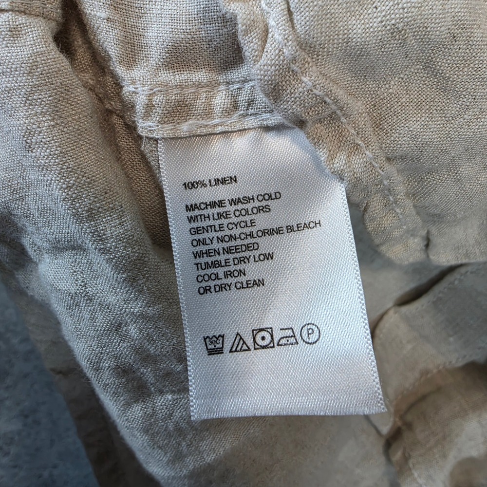 Tommy Bahama Linen Shirt Mens XXL Beige Short Sleeve Coastal Button Up Pocket - Picture 6 of 10